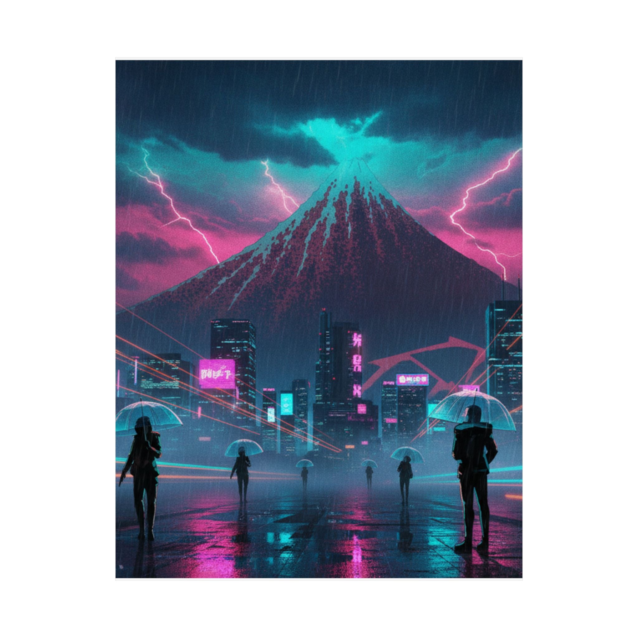 Neon Noir — Storm Below Mount Fuji (Sanka No Haku U), From The Series Thirty-Six Views Of Mo — Matte Poster