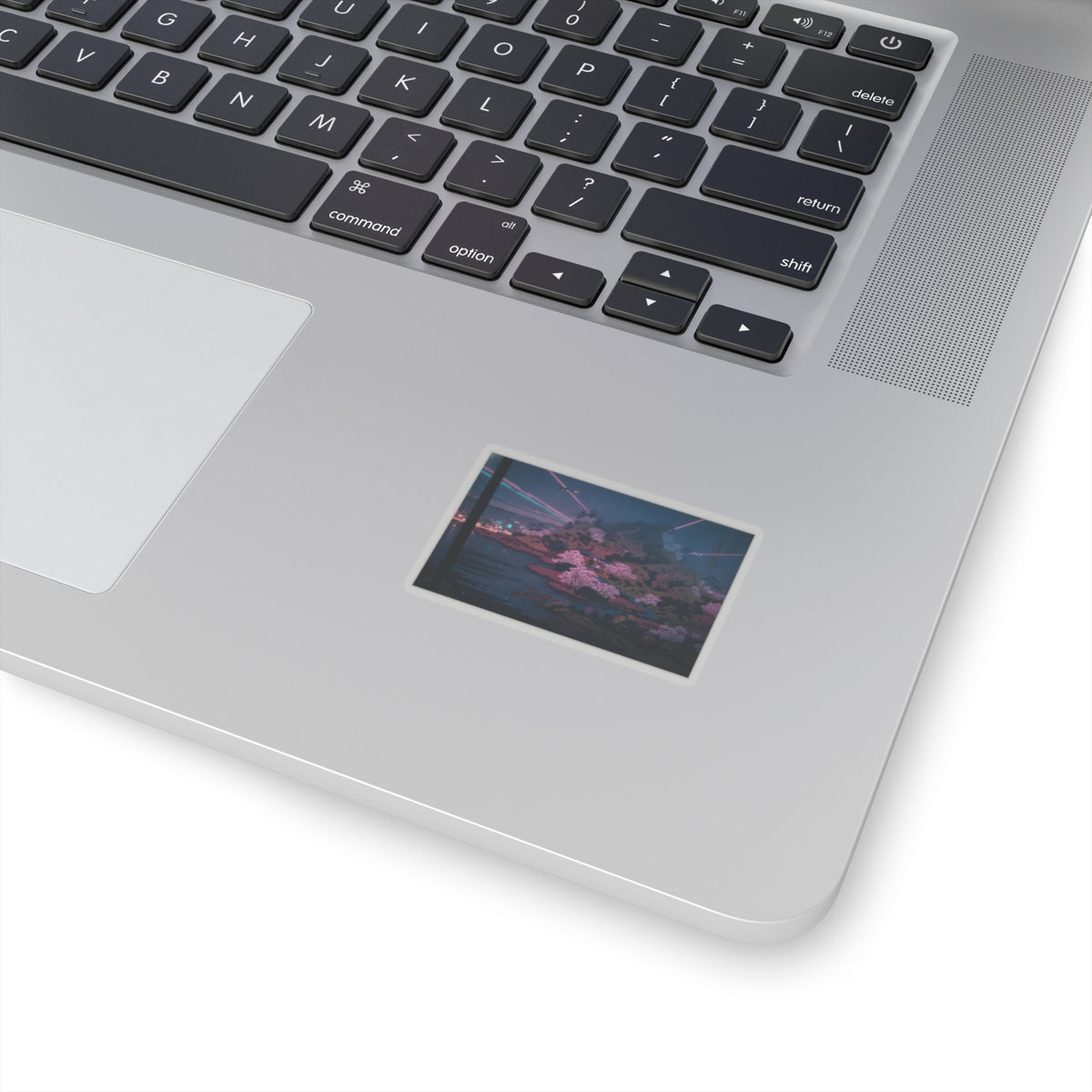 Neon Noir — Tenpōzan At The Mouth Of The Aji River In Settsu Province (Sesshū Ajikawaguchi T — Kiss-Cut Sticker