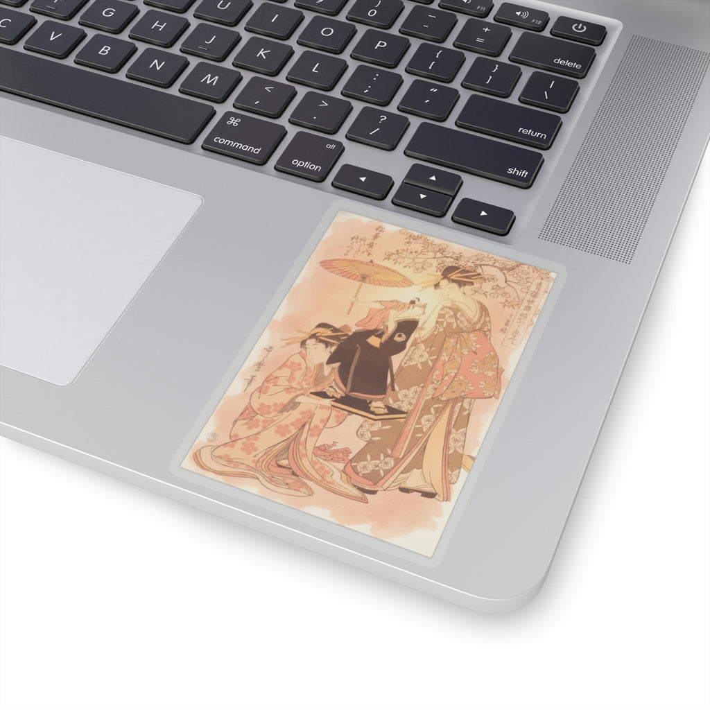 Southern Sunset — The Oiran Yoyogiku Of Matsubaya Standing Under A Cherry Tree — Kiss-Cut Sticker