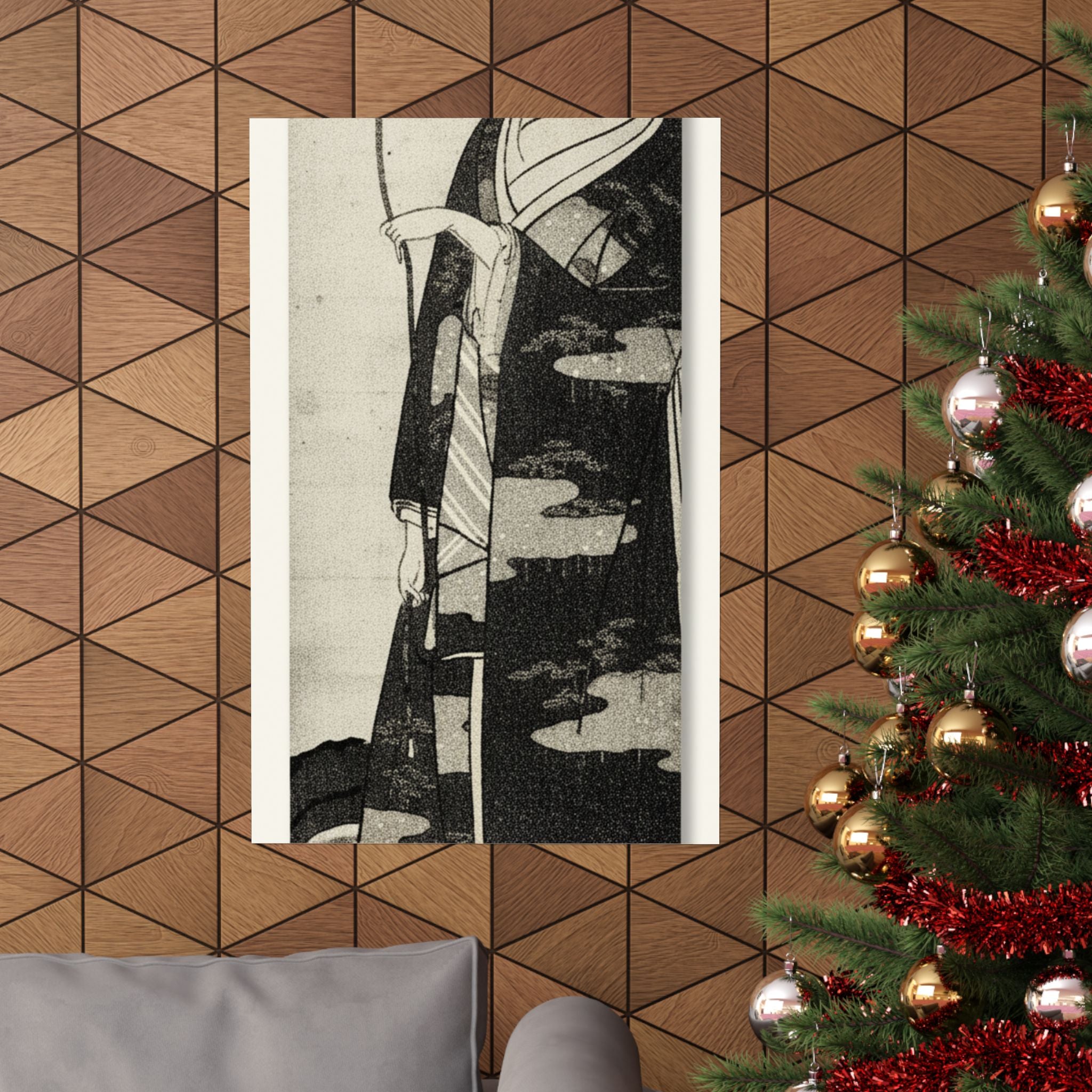 Ecommerce Main — A Woman Playing With A Monkey Which Has Climbed A Tree — Matte Poster