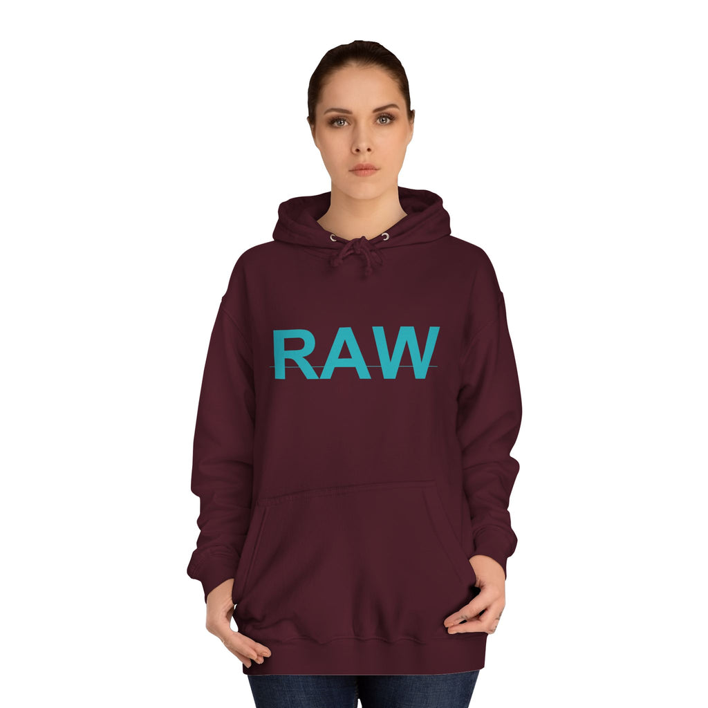 RAW Teal Capital Letter Minimalist Statement Hoodie