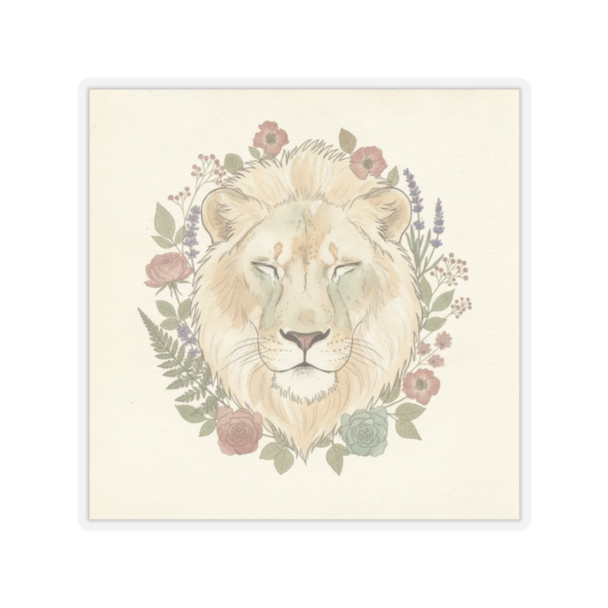 Botanical — Lion — Kiss-Cut Sticker