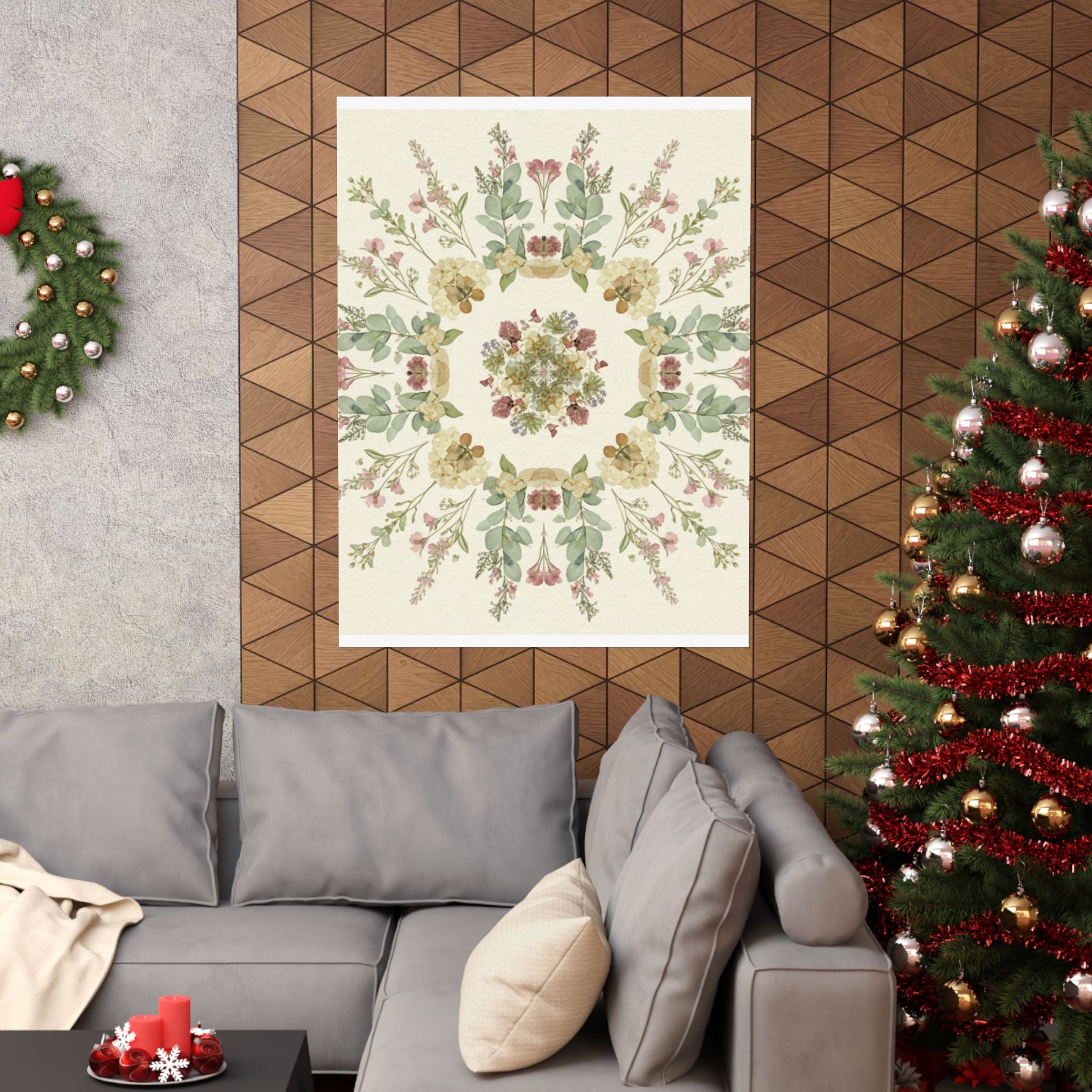 Pressed Wildflower Symmetry Cottagecore Botanical Poster