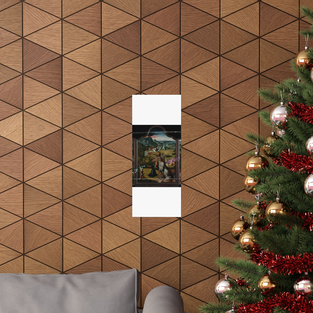 Glitched Renaissance Triptych Vaporwave ERROR Matte Poster