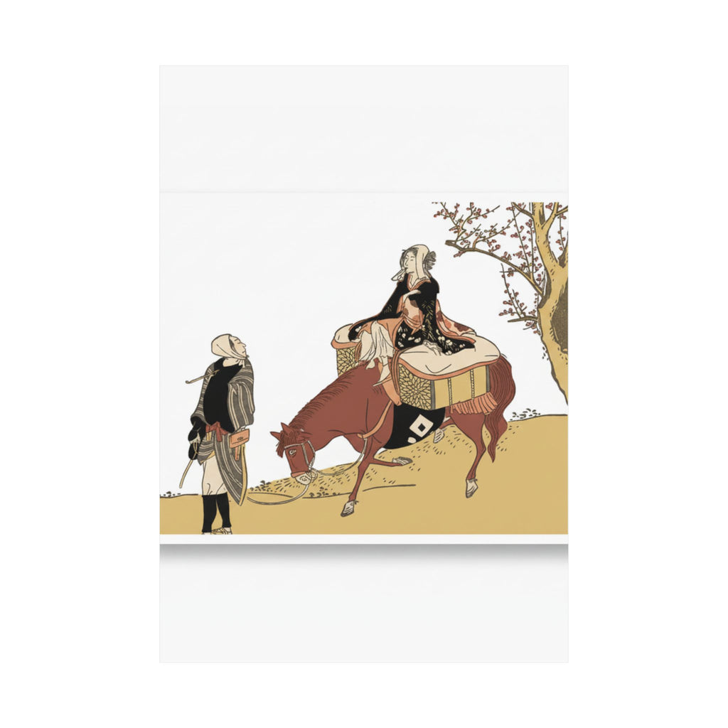 Ecommerce Main — Version Of Legend Of Michizane: Woman Riding Ox Which A Man Is Leading — Matte Poster