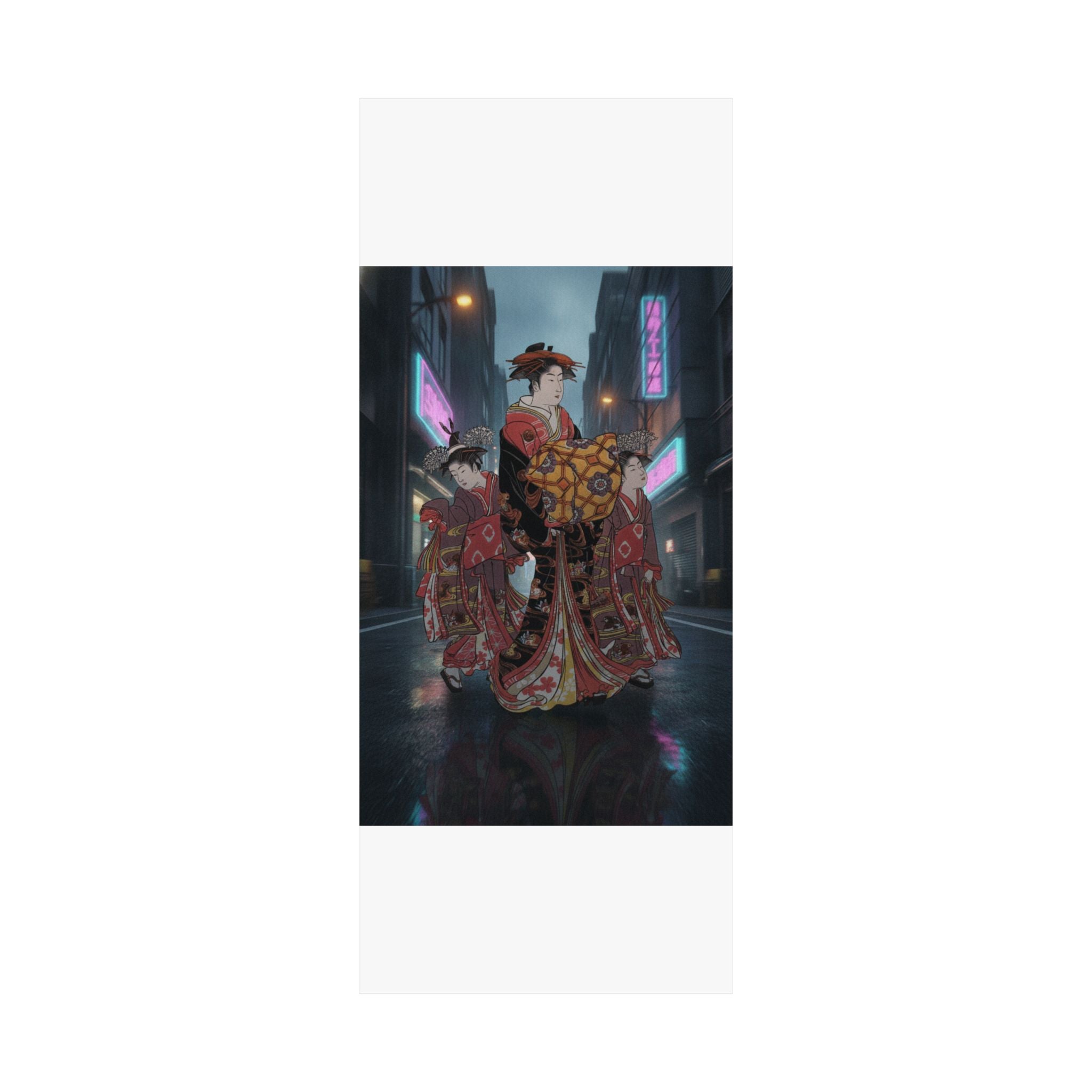 Fast Furious — An Oiran Accompanied By Two Kamuro — Matte Poster