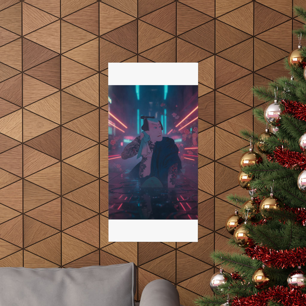 Neon Noir — The Actor Kawarazaki Gonjūrō I As Ude No Kisaburō, Likened To Wu Song The Asceti — Matte Poster