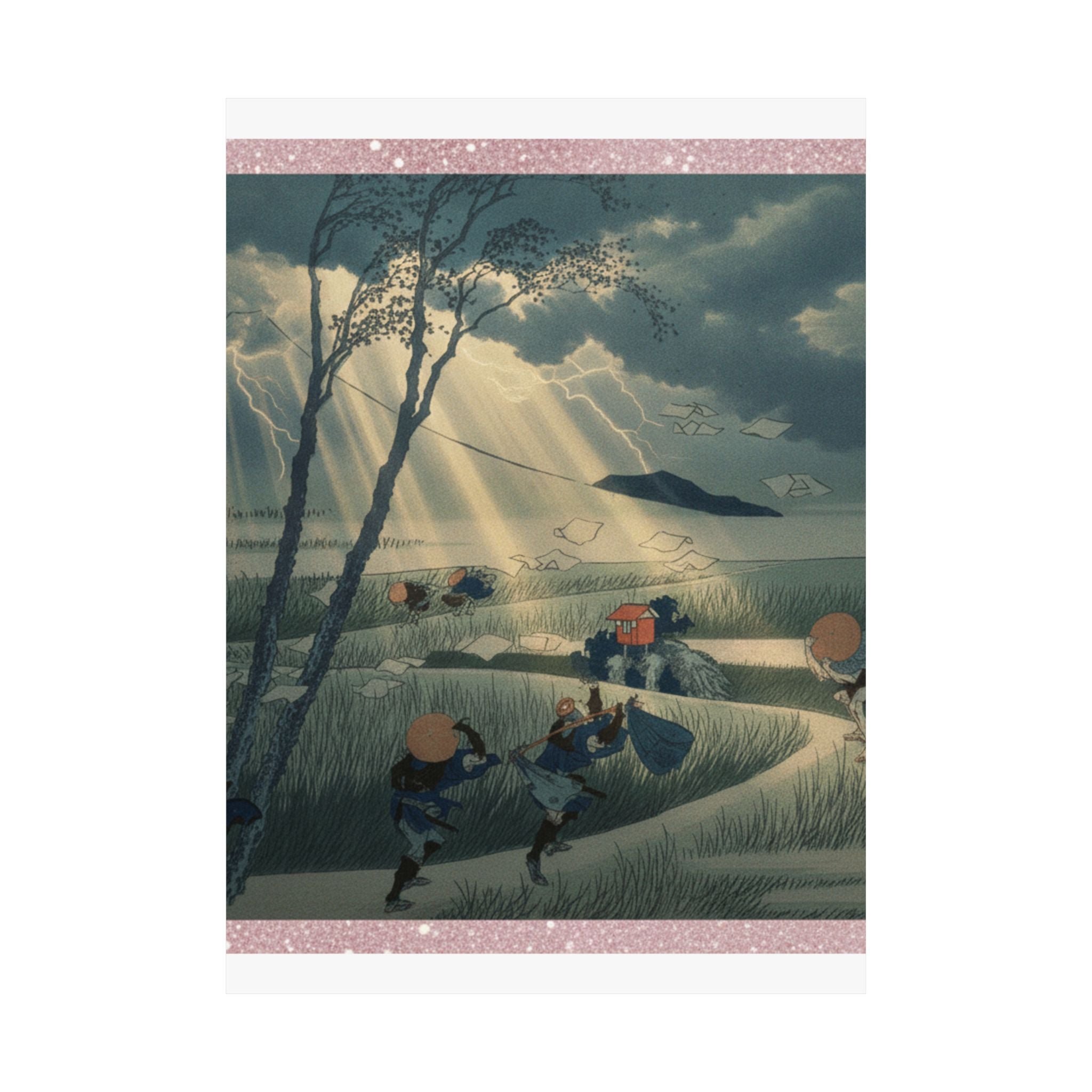 Dramatic Storm — Ejiri In Suruga Province (Sunshū Ejiri), From The Series Thirty-Six Views Of Mou — Matte Poster