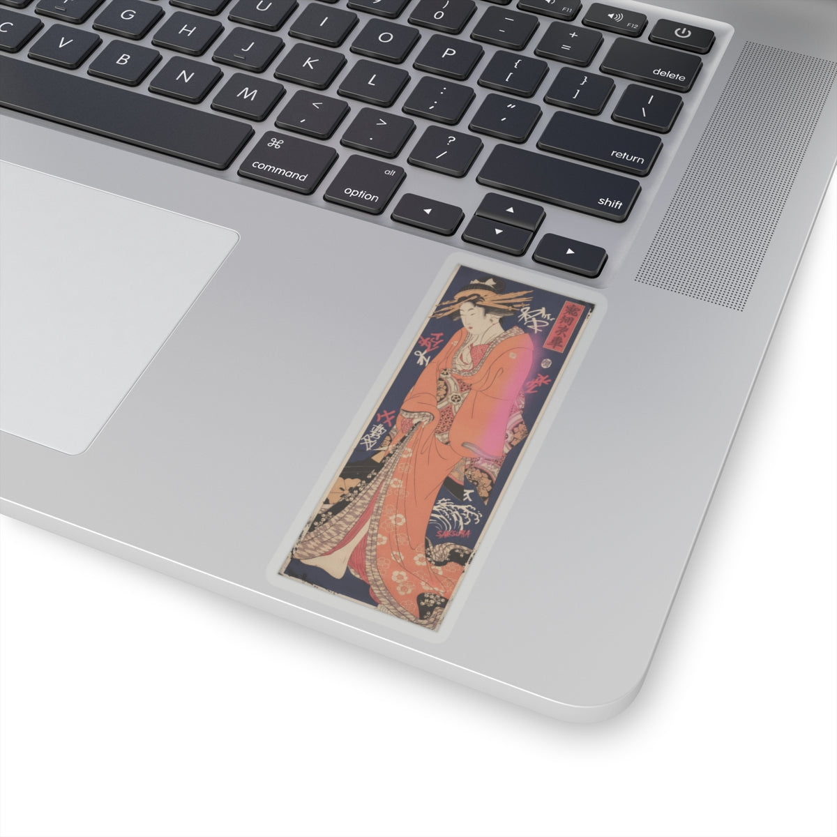 Japanese Street — Geisha, Probably A Singing Girl — Kiss-Cut Sticker