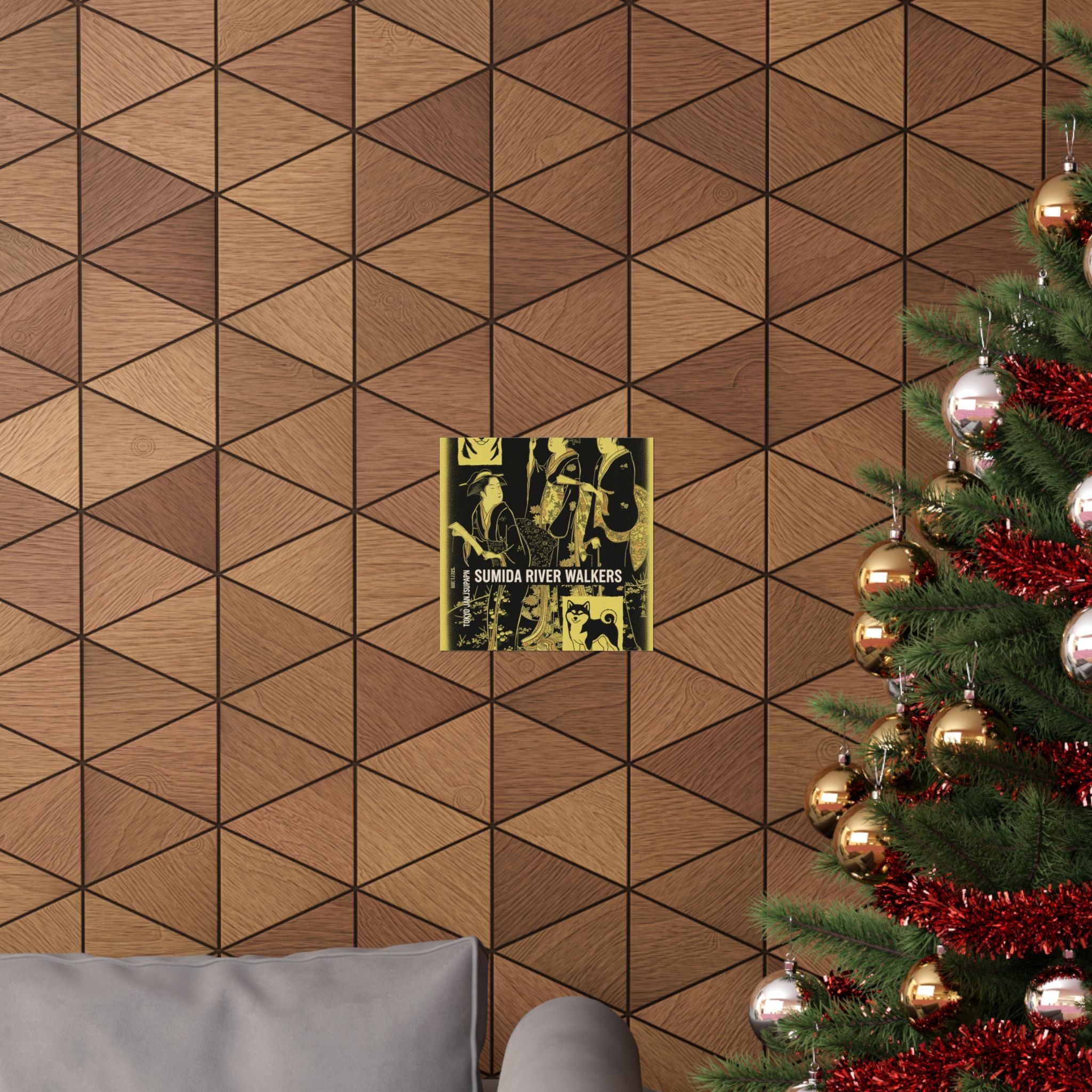 Streetwear Collage — Three Young Women Strolling On The Bank Of The Sumida River — Matte Poster