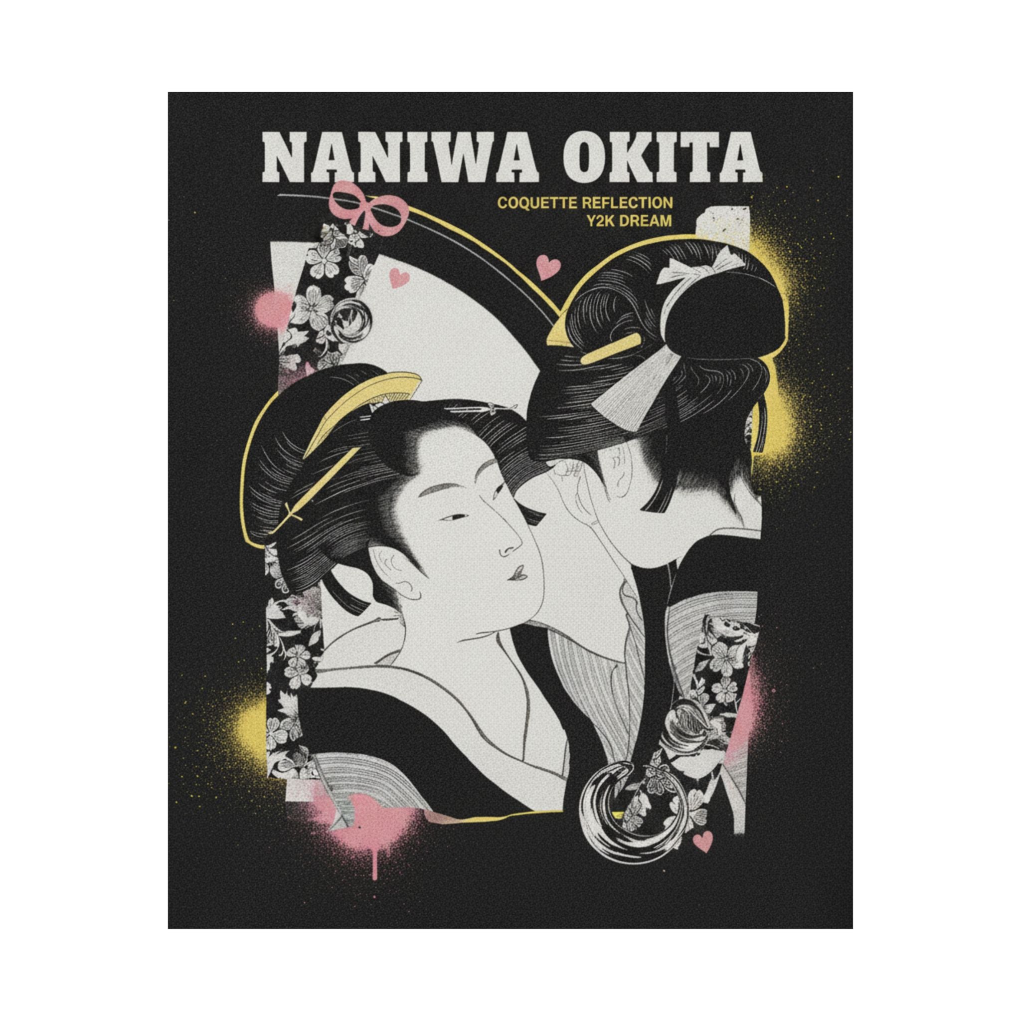 Streetwear Collage — Naniwa Okita Admiring Herself In A Mirror — Matte Poster