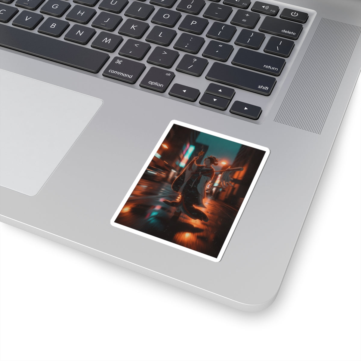 Fast Furious — Girl On Balcony Above Stone Stairway — Kiss-Cut Sticker