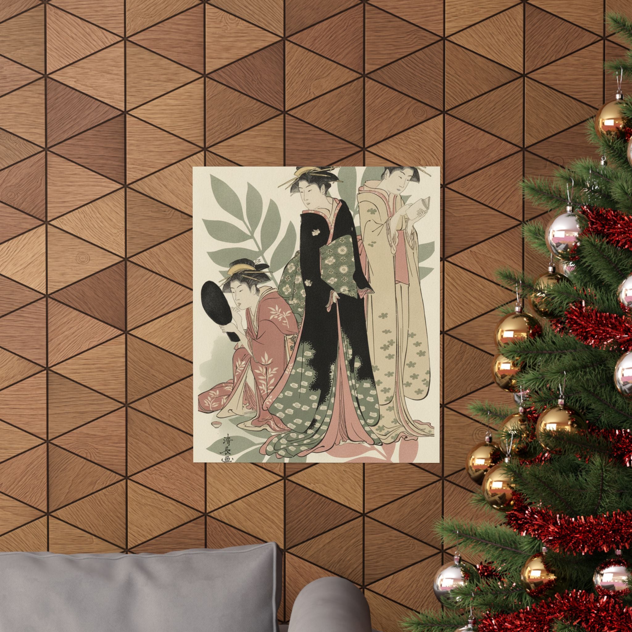 Botanical — Three Geishas Of Tachibana Street In Their Room — Matte Poster