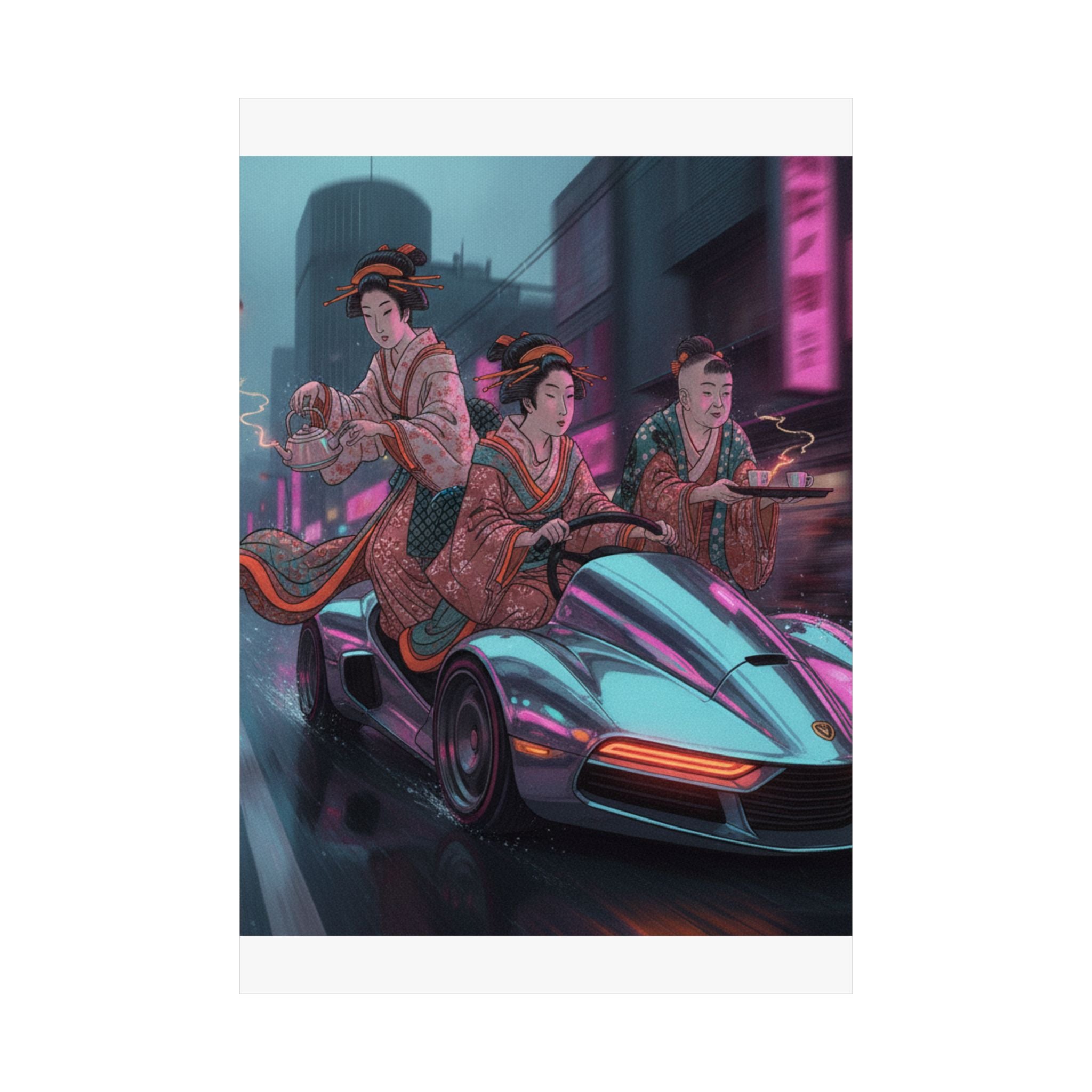 Fast Furious — Two Young Ladies Having Tea Attended By Elderly Servant — Matte Poster