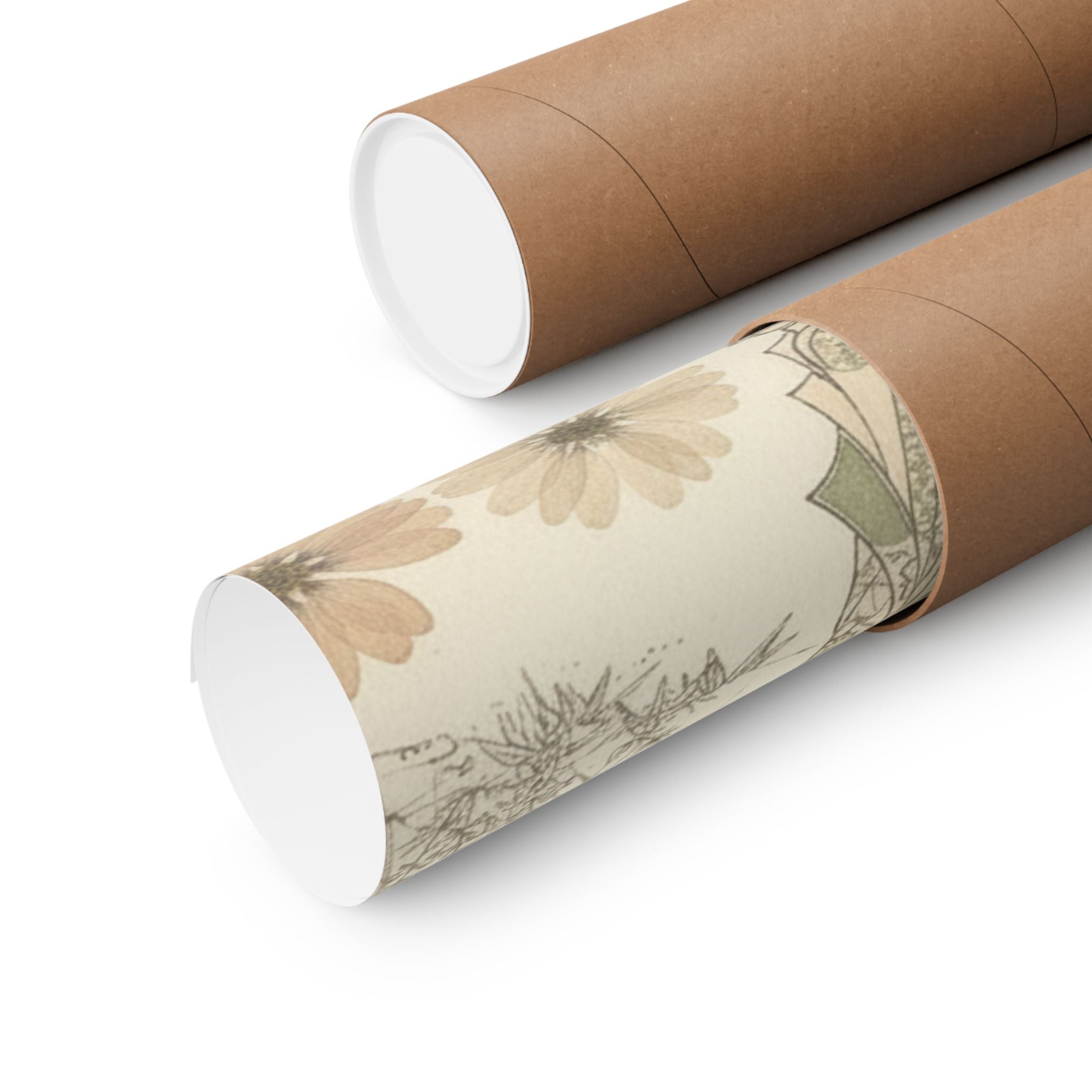 Botanical — A Lady With Three Attendants In The Rain — Matte Poster