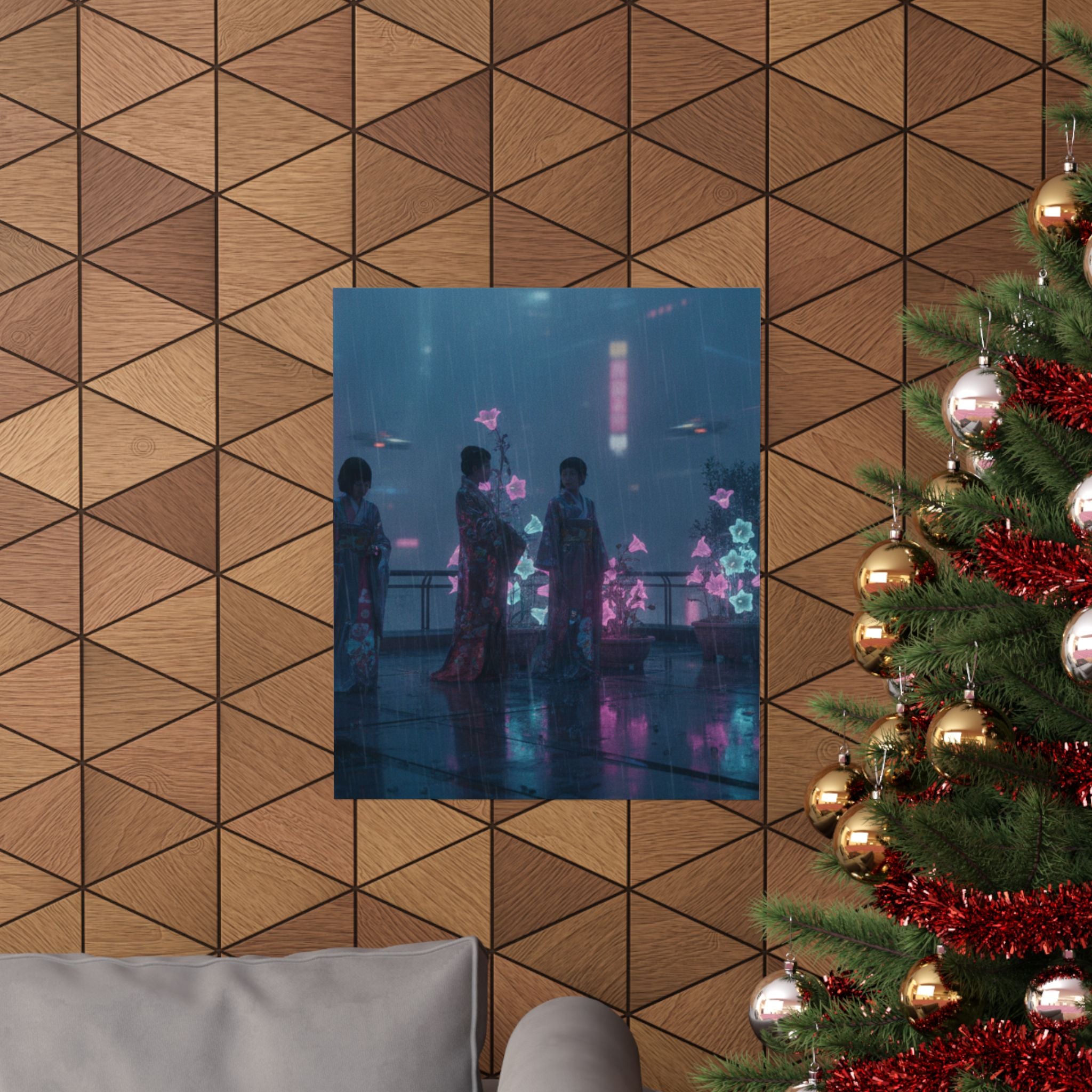 Neon Noir — Bellflowers (Asagao), From The Series Genji In Fashionable Modern Guise (Fūryū Y — Matte Poster
