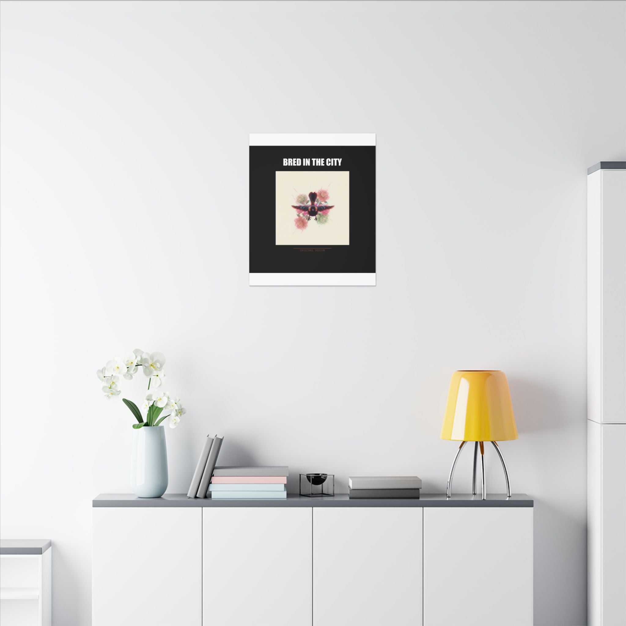 BRED IN THE CITY Flying Bird & Roses Matte Canvas
