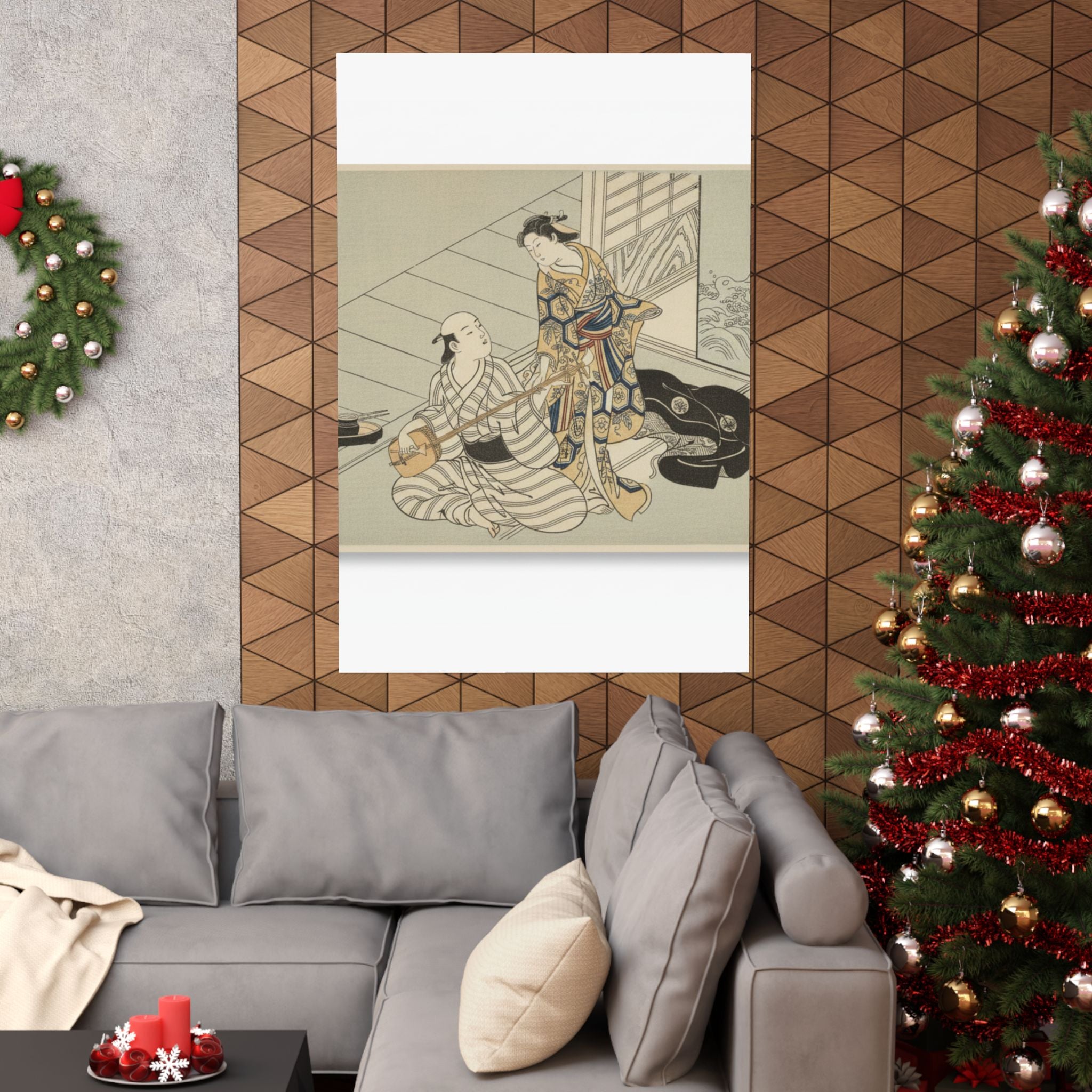 Ecommerce Main — Lady Interrupting Her Lover, Who Is Playing The Shamisen — Matte Poster