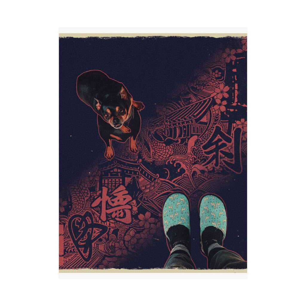 Japanese Street — Dog — Matte Poster