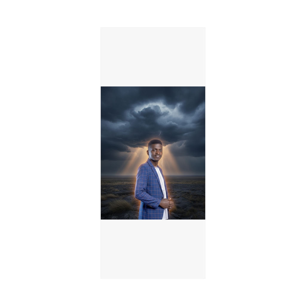 Smiling Man Blue Check Blazer Storm Sunrays Matte Poster