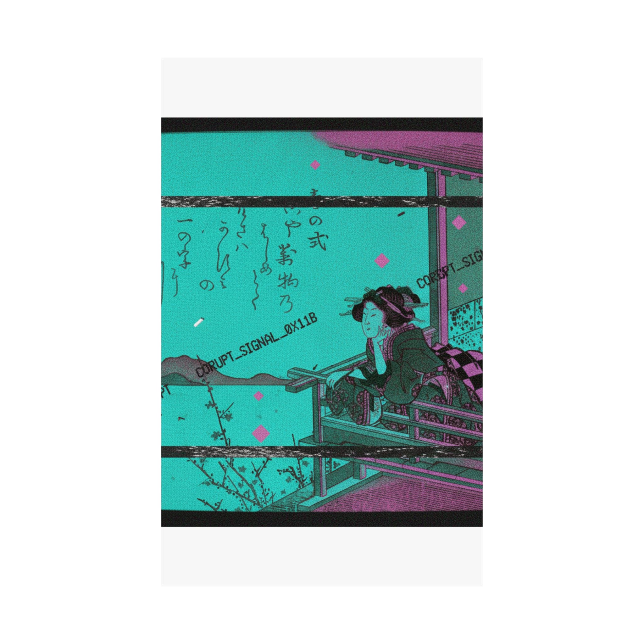 Glitch Culture — Courtesan Leaning On The Railing Of A Veranda — Matte Poster