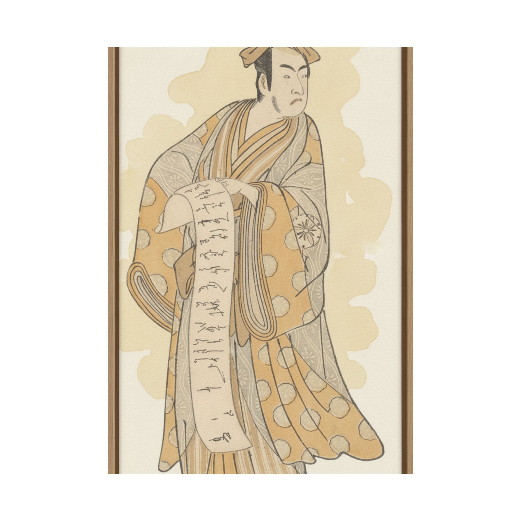Watercolor — The Actor, Matsumoto Koshiro I 1674–1730 Reading A Letter — Matte Poster