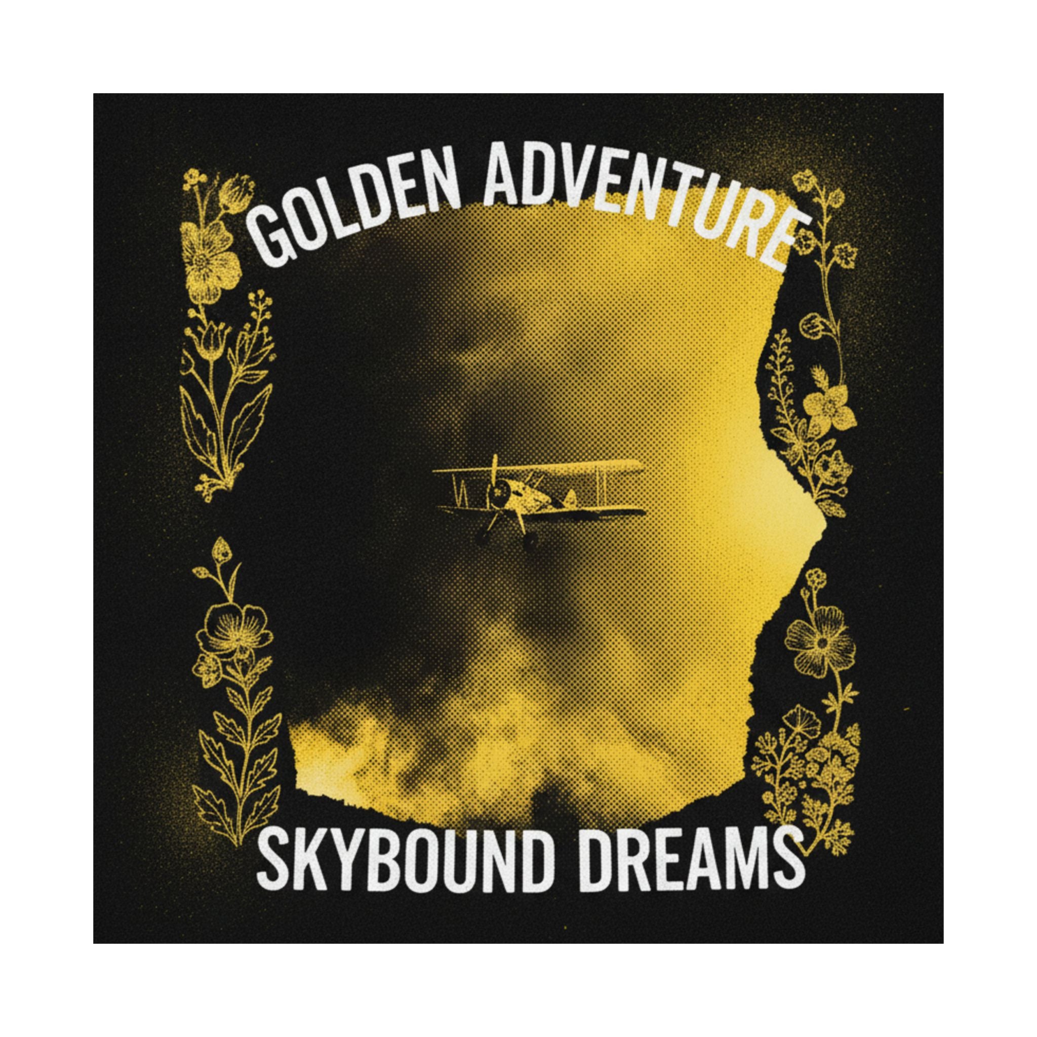 Golden Adventure Skybound Dreams Biplane Art Poster