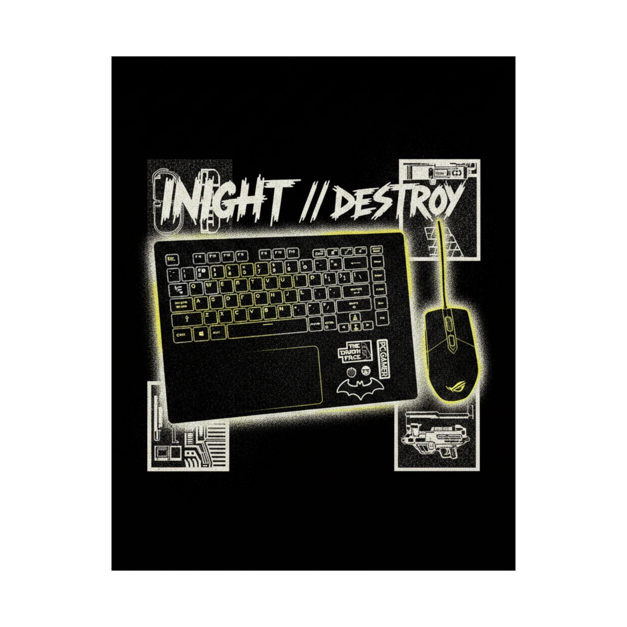 Streetwear Collage — Keyboard — Matte Poster