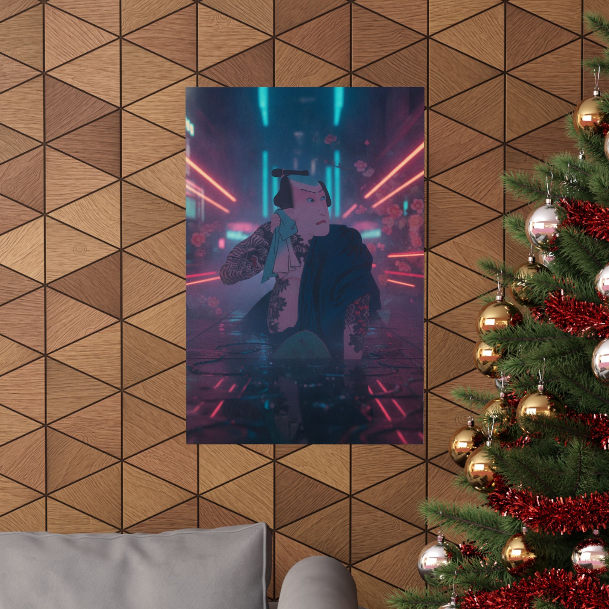 Neon Noir — The Actor Kawarazaki Gonjūrō I As Ude No Kisaburō, Likened To Wu Song The Asceti — Matte Poster