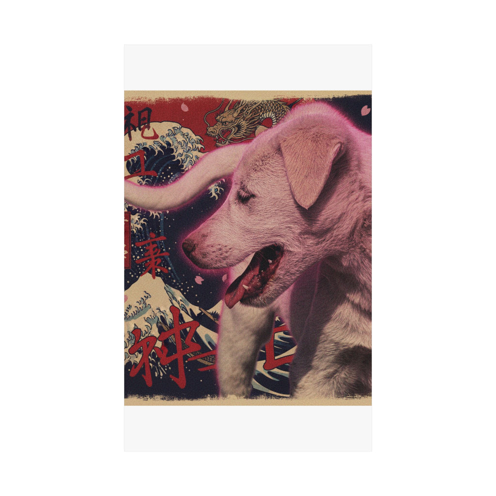 Japanese Street — Dog — Matte Poster