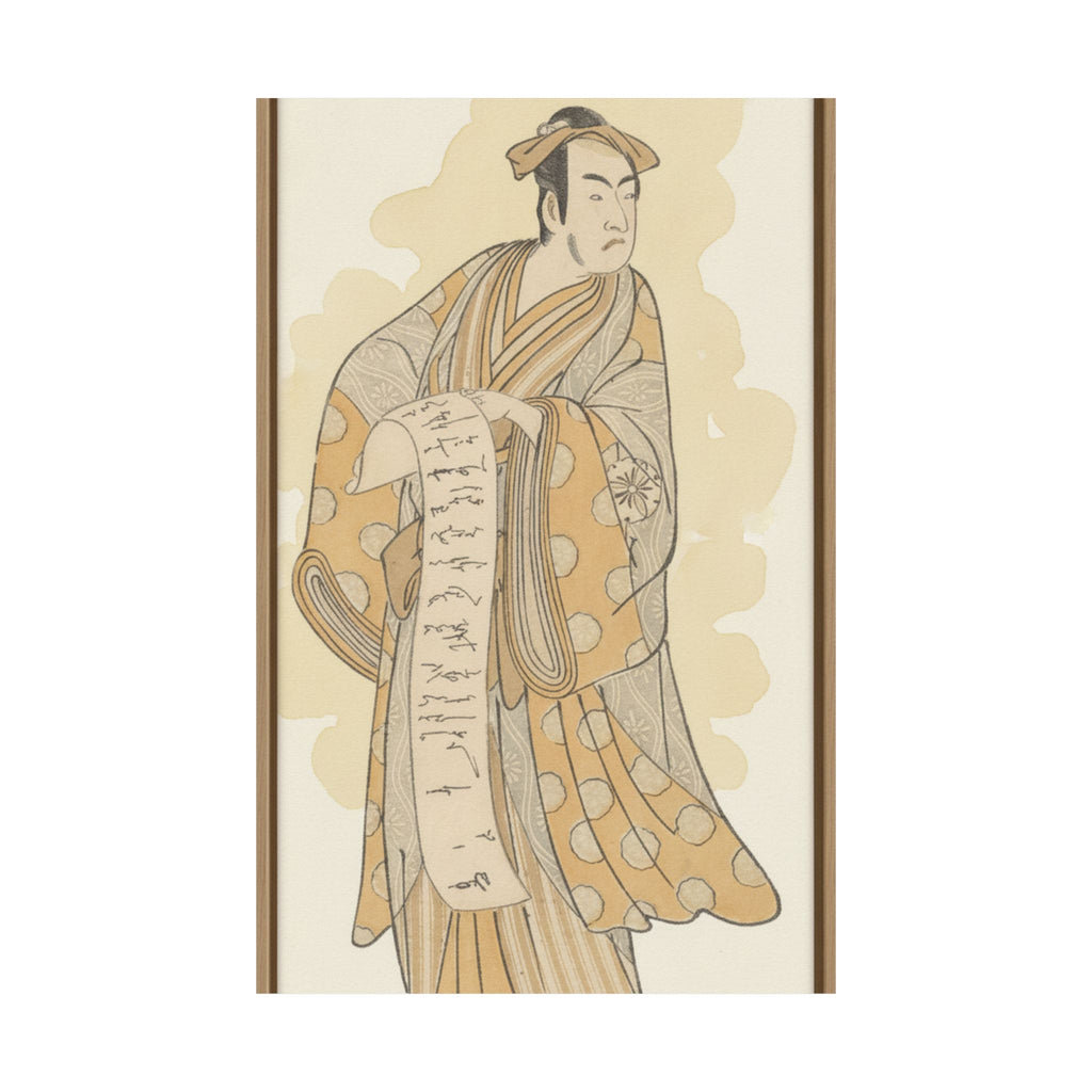 Watercolor — The Actor, Matsumoto Koshiro I 1674–1730 Reading A Letter — Matte Poster