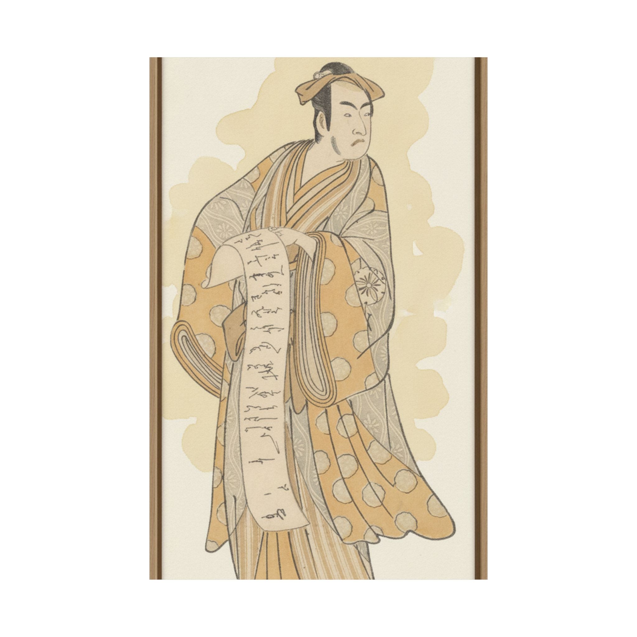 Watercolor — The Actor, Matsumoto Koshiro I 1674–1730 Reading A Letter — Matte Poster