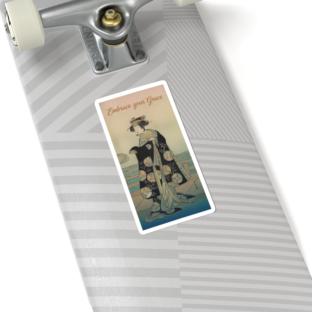 Affirmation — Yoshizawa Iroha As A Woman Standing On The Engawa Of A House By A River — Kiss-Cut Sticker