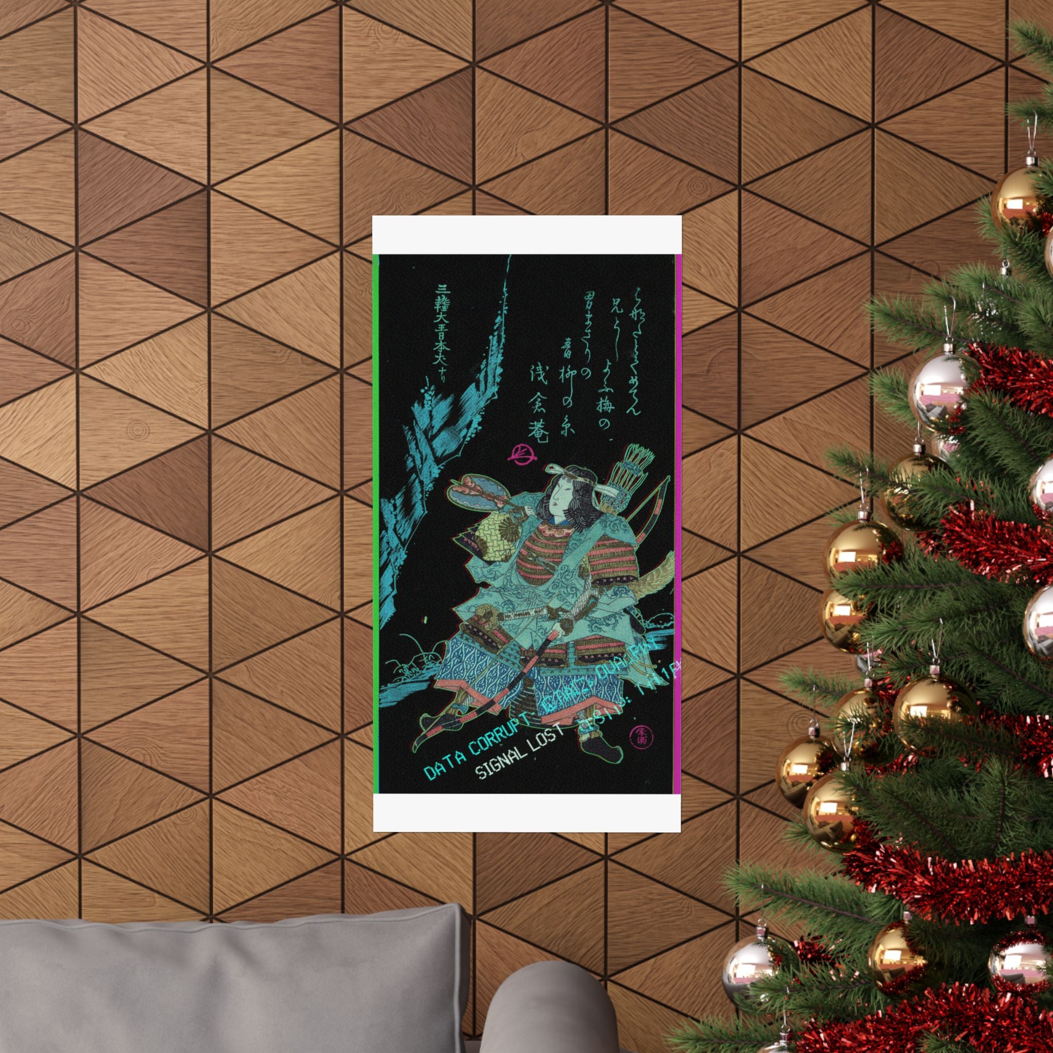 Glitch Culture — Female Warrior In Armor — Matte Poster