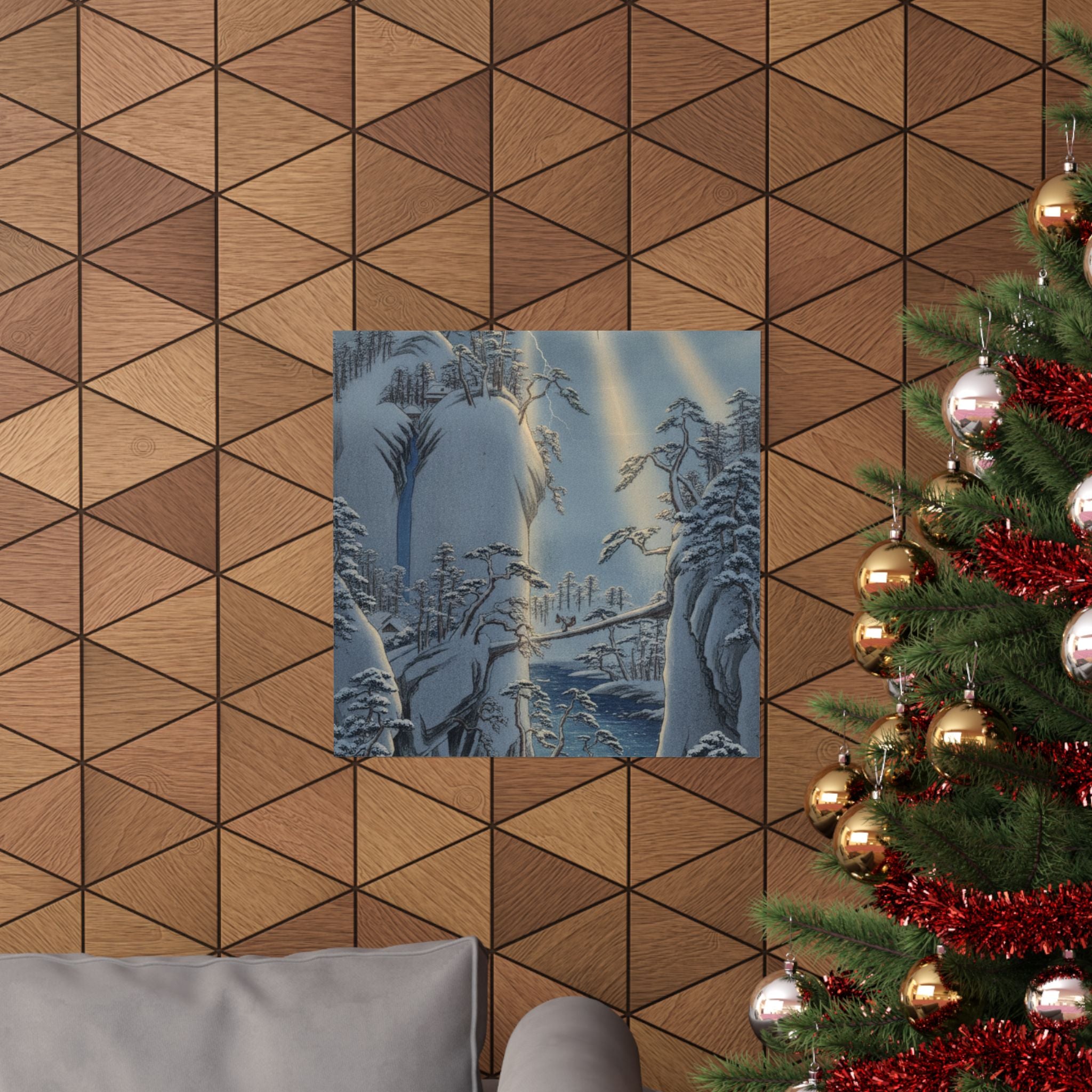 Dramatic Storm — River Gorge In Snow — Matte Poster