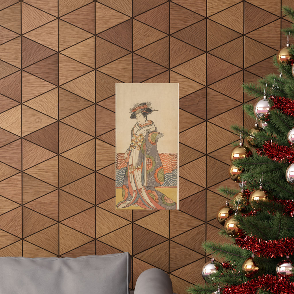 Product Marketing — The Third Segawa Kikunojo As A Woman Standing In A Room Having A Wave-Pattern Da — Matte Poster