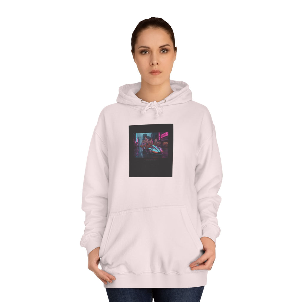 Neon Cyberpunk Street Racer Nightscape Hoodie