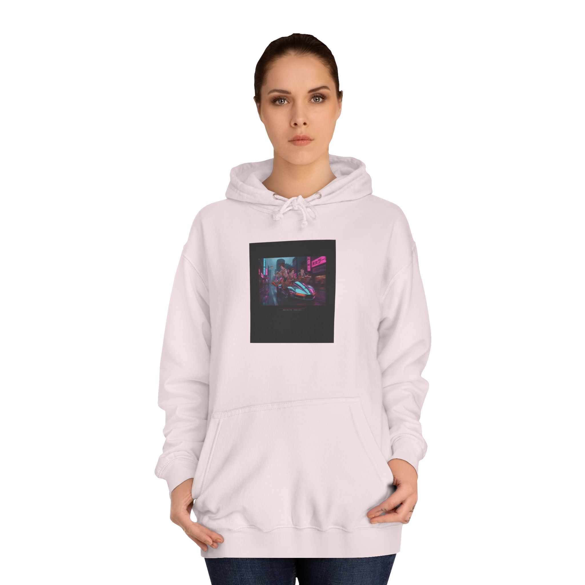 Neon Cyberpunk Street Racer Nightscape Hoodie
