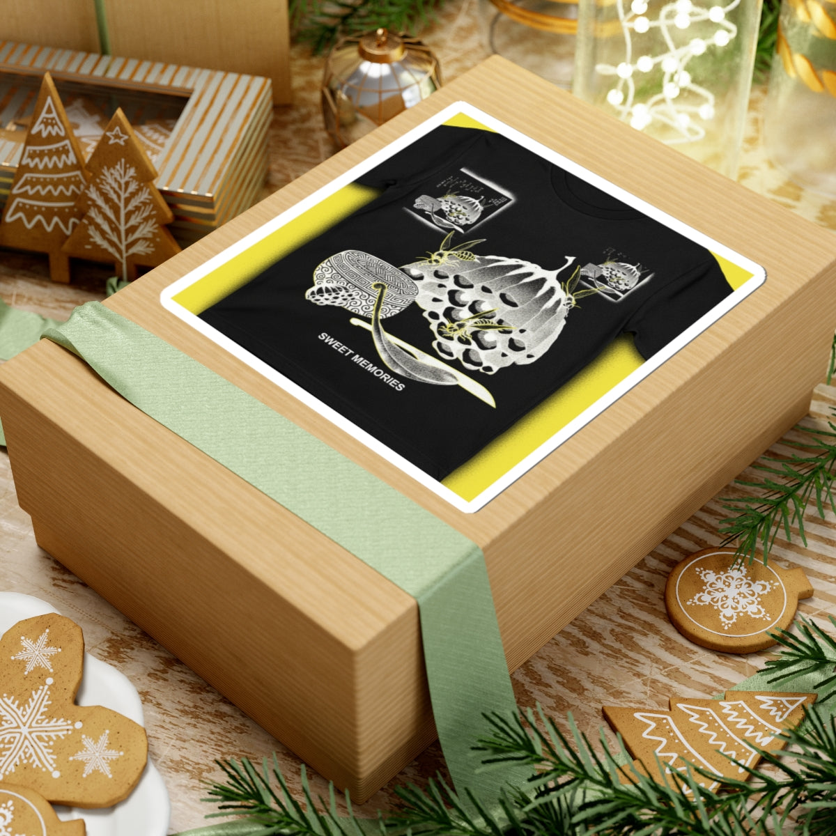 Streetwear Collage — Hives With Wasps, And A Box With A Spoon For Honey — Kiss-Cut Sticker
