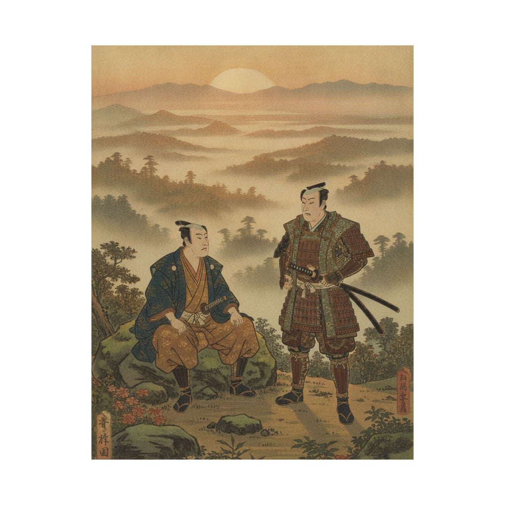 Scenic Nature — A Daimyo Talking To One Of His Retainers — Matte Poster