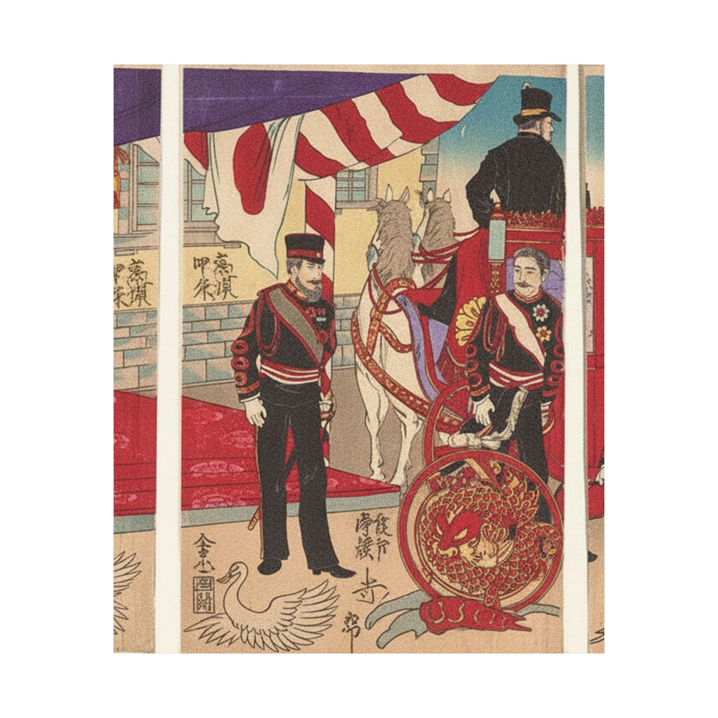 Japanese Street — Arrival Of The Emperor At Tokyo After The Victory (Russo-Japanese War) — Matte Poster
