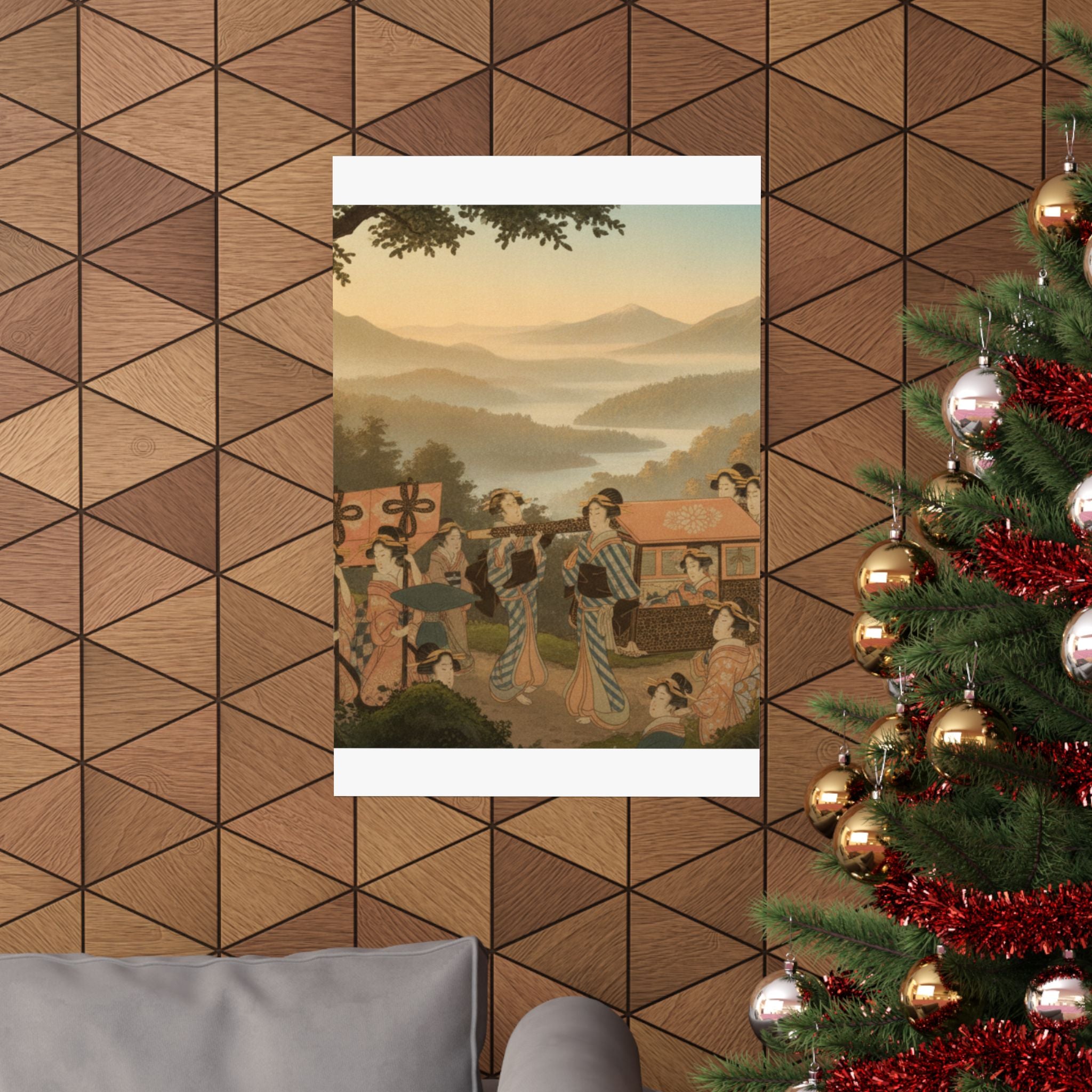 Scenic Nature — Promenade Of Famous Beauty Escorted By Many Female Attendants — Matte Poster
