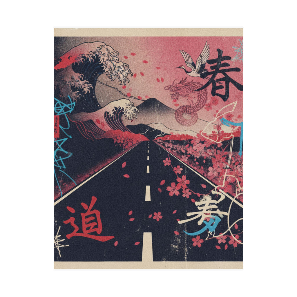 Japanese Street — Road — Matte Poster