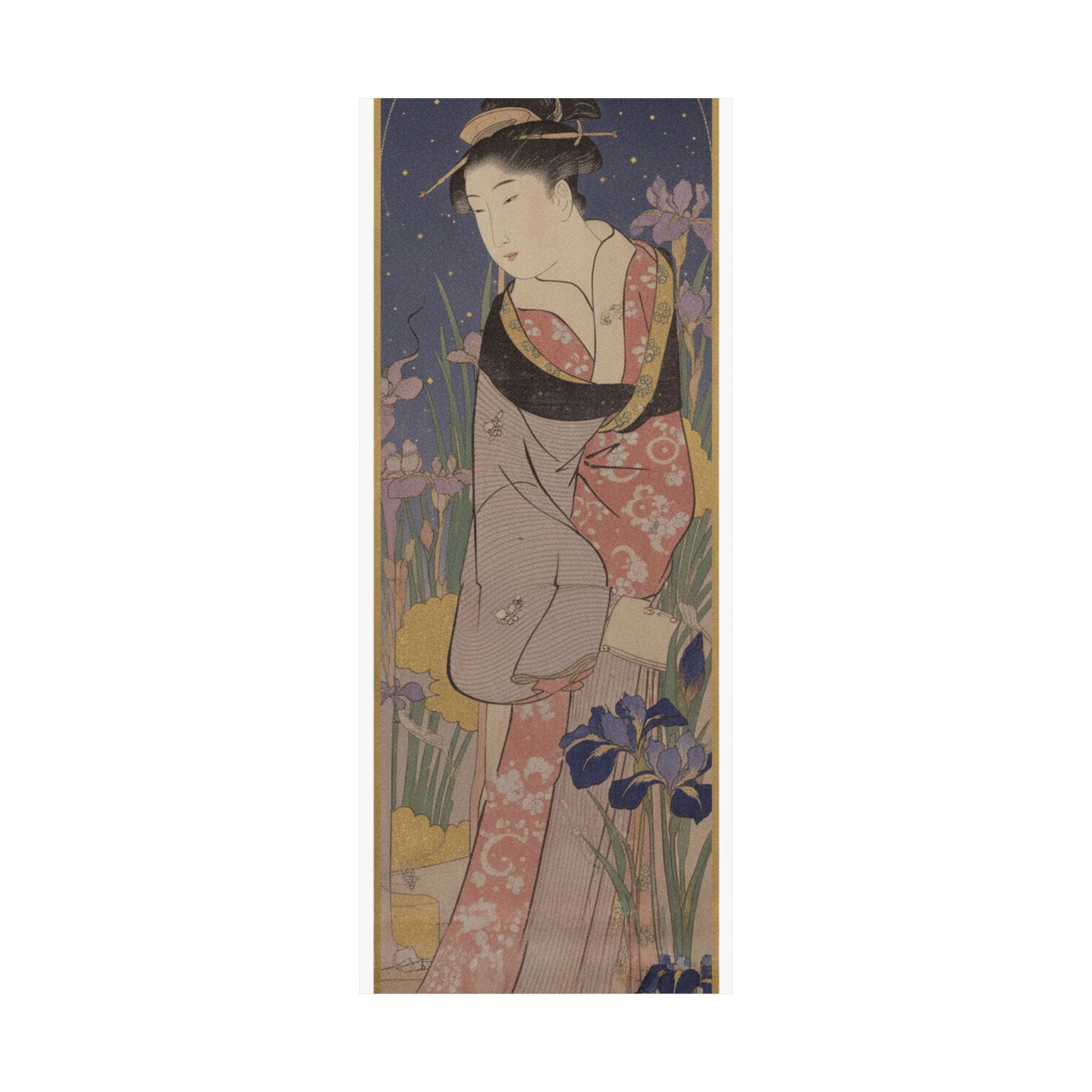 Celestial — Young Lady And Iris Garden — Matte Poster