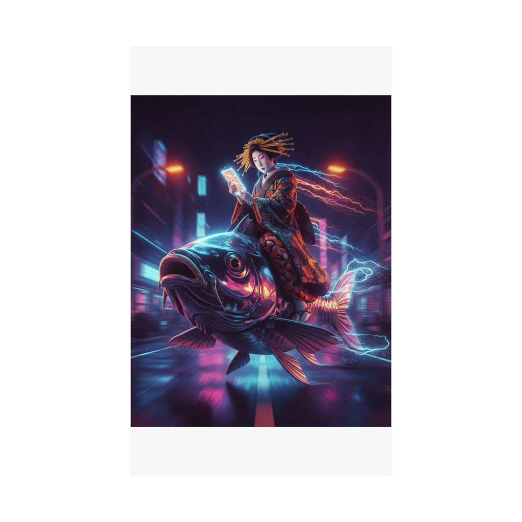 Fast Furious — Courtesan Seated On A Carp — Matte Poster