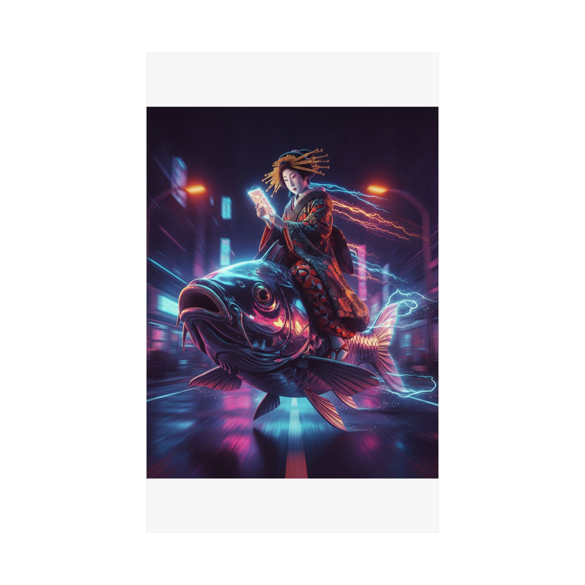 Fast Furious — Courtesan Seated On A Carp — Matte Poster