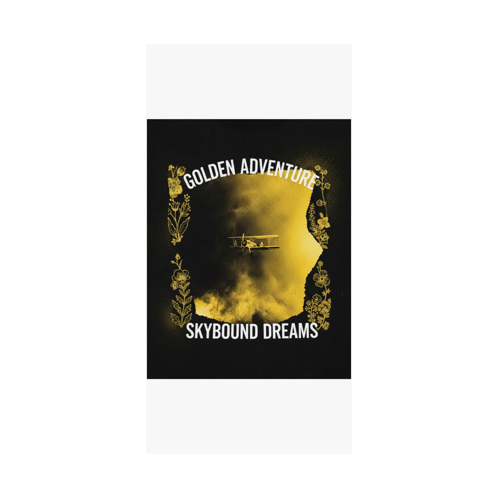 Golden Adventure Skybound Dreams Biplane Art Poster