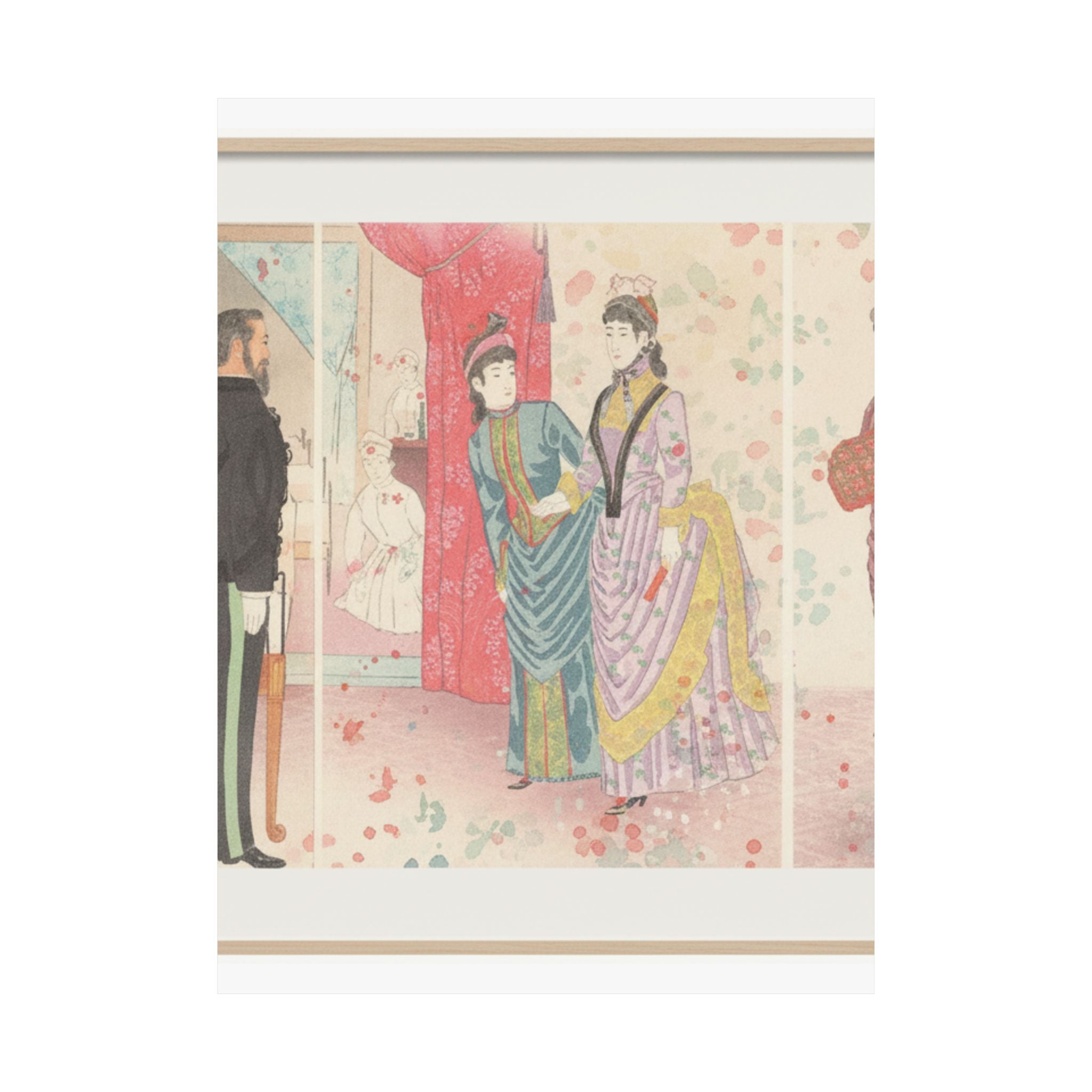Watercolor — Illustration Of The Empress Visiting A Field Hospital [In Hiroshima] (Yasen Byōi — Matte Poster