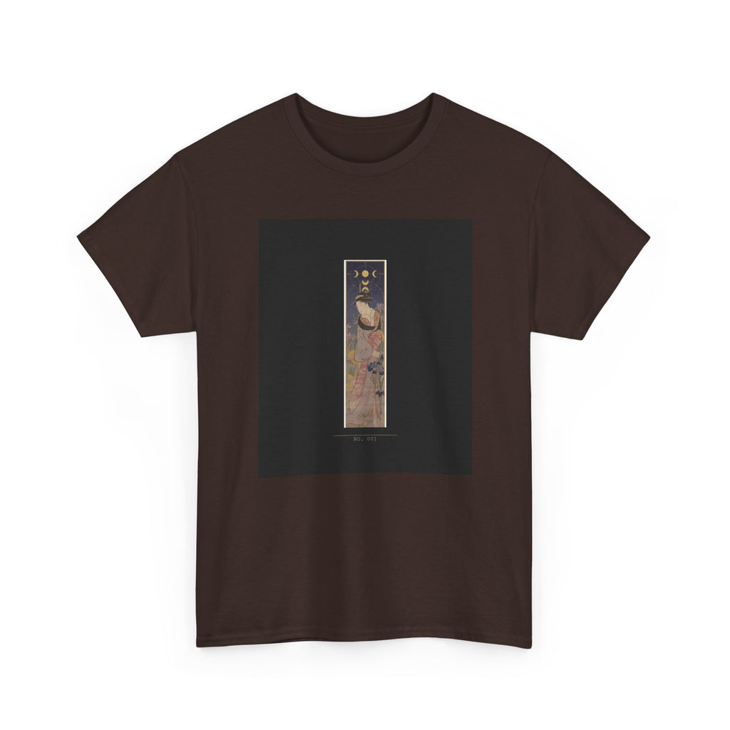 Crescent Moon Quail Vertical Ukiyo-e Graphic Tee