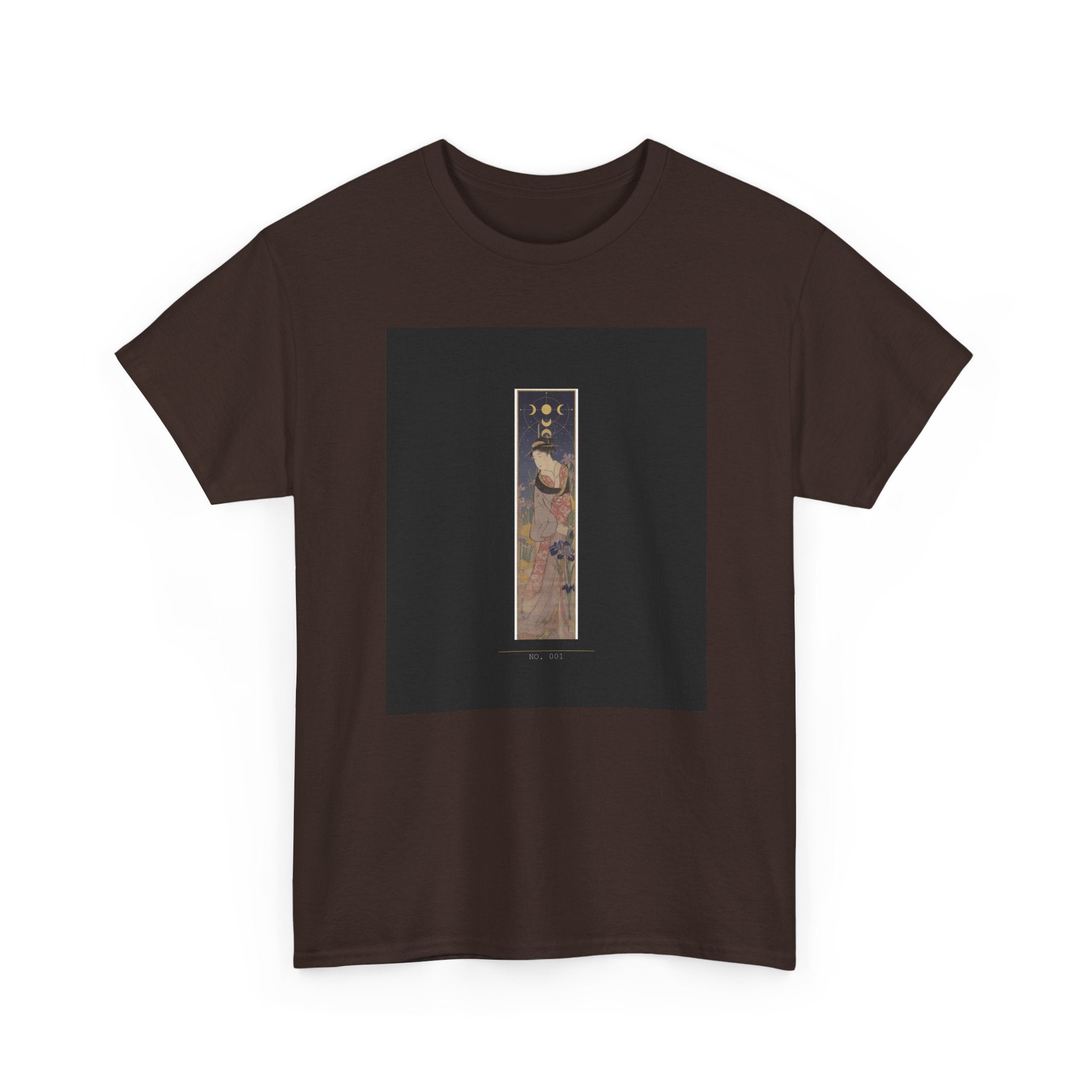 Crescent Moon Quail Vertical Ukiyo-e Graphic Tee